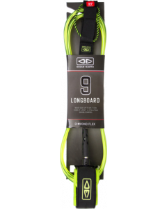 O&E MOULDED LONGBOARD REGULAR LEASH 9' LIME
